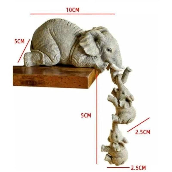 Żywiczna figurka w kształcie słonia — symbolizuje silne więzi rodzinne