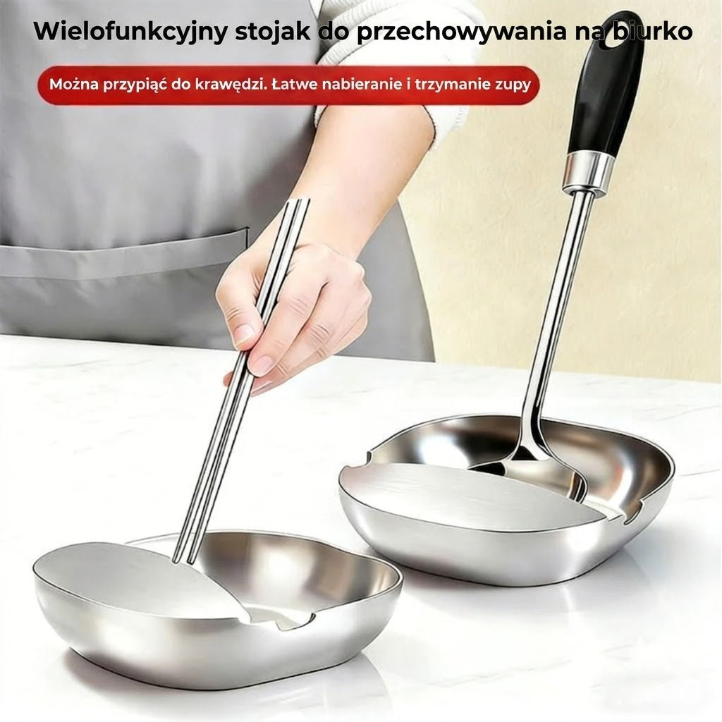 Luksusowy stojak na łyżki ze stali nierdzewnej na blat kuchenny – Wysokiej jakości stojak na łyżki wazowe
