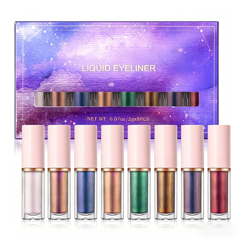 ✨ 8-częściowy zestaw brokatowych eyelinerów w płynie