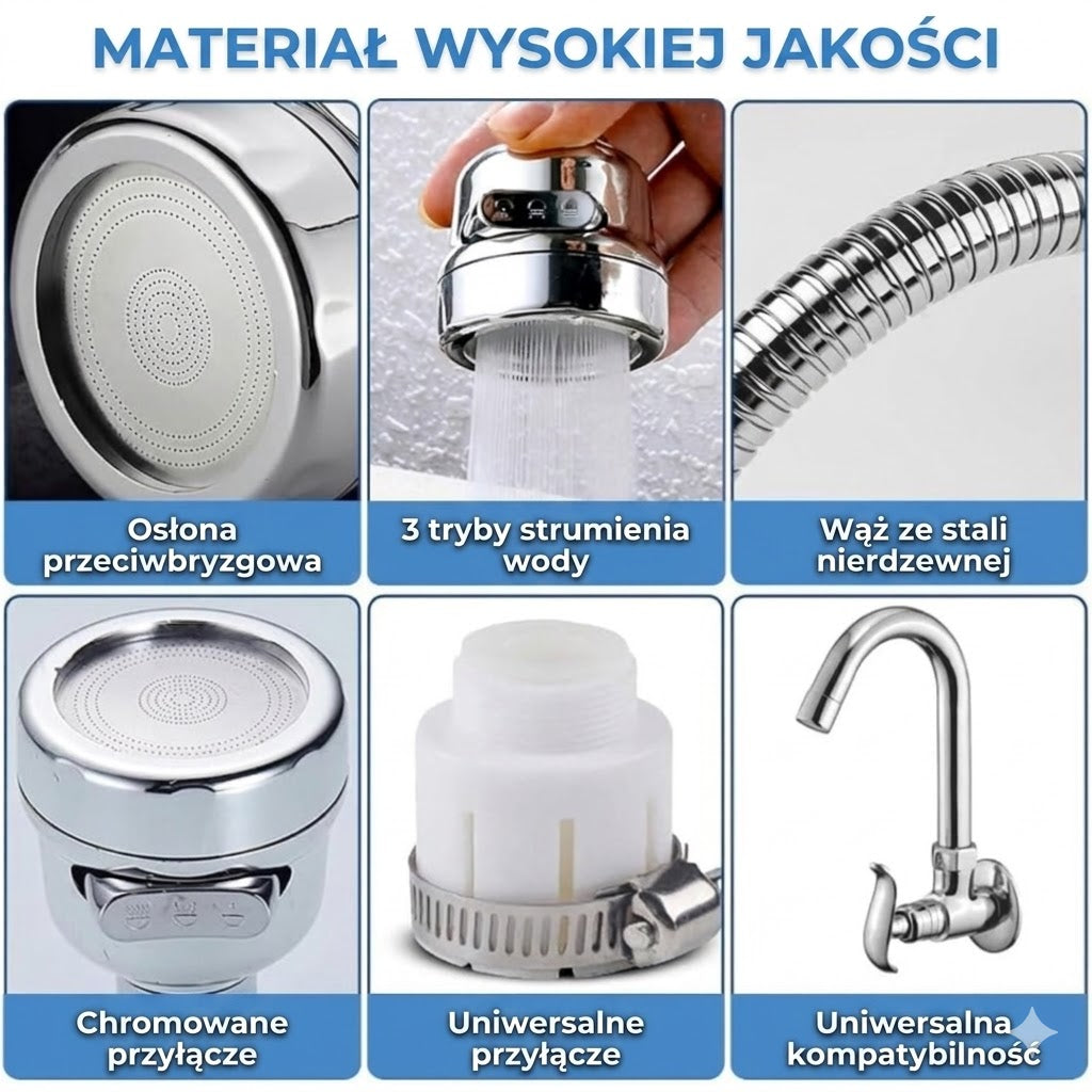 Końcówka do kranu kuchennego - przedłużka oszczędzająca wodę