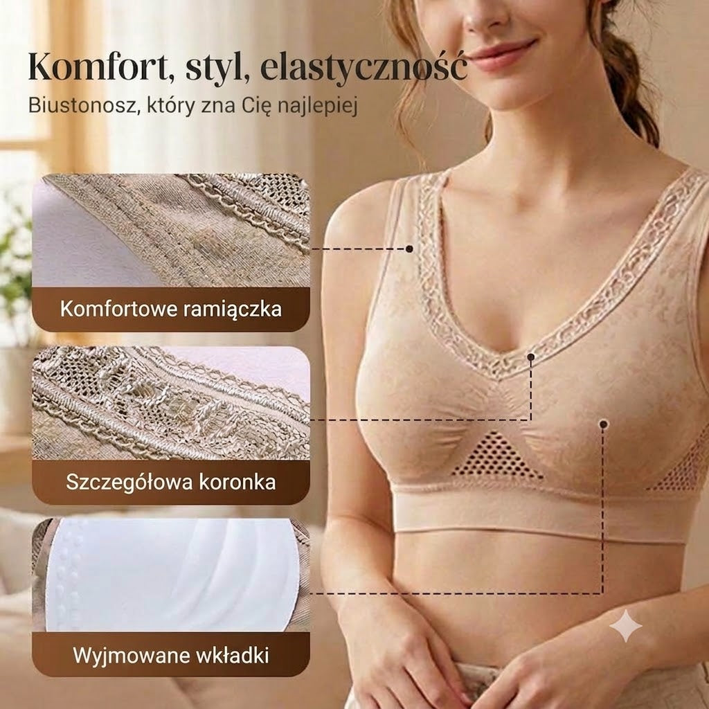 Wygodny biustonosz modelujący bez zapięcia – czysta bawełna