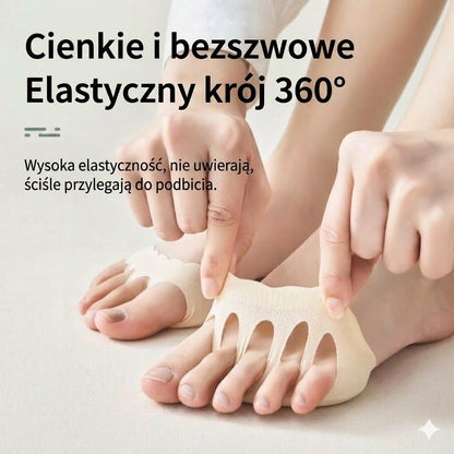 Skarpety z pięcioma palcami dla kobiet (4 pary) — antypoślizgowe półstopki do szpilek — oddychające