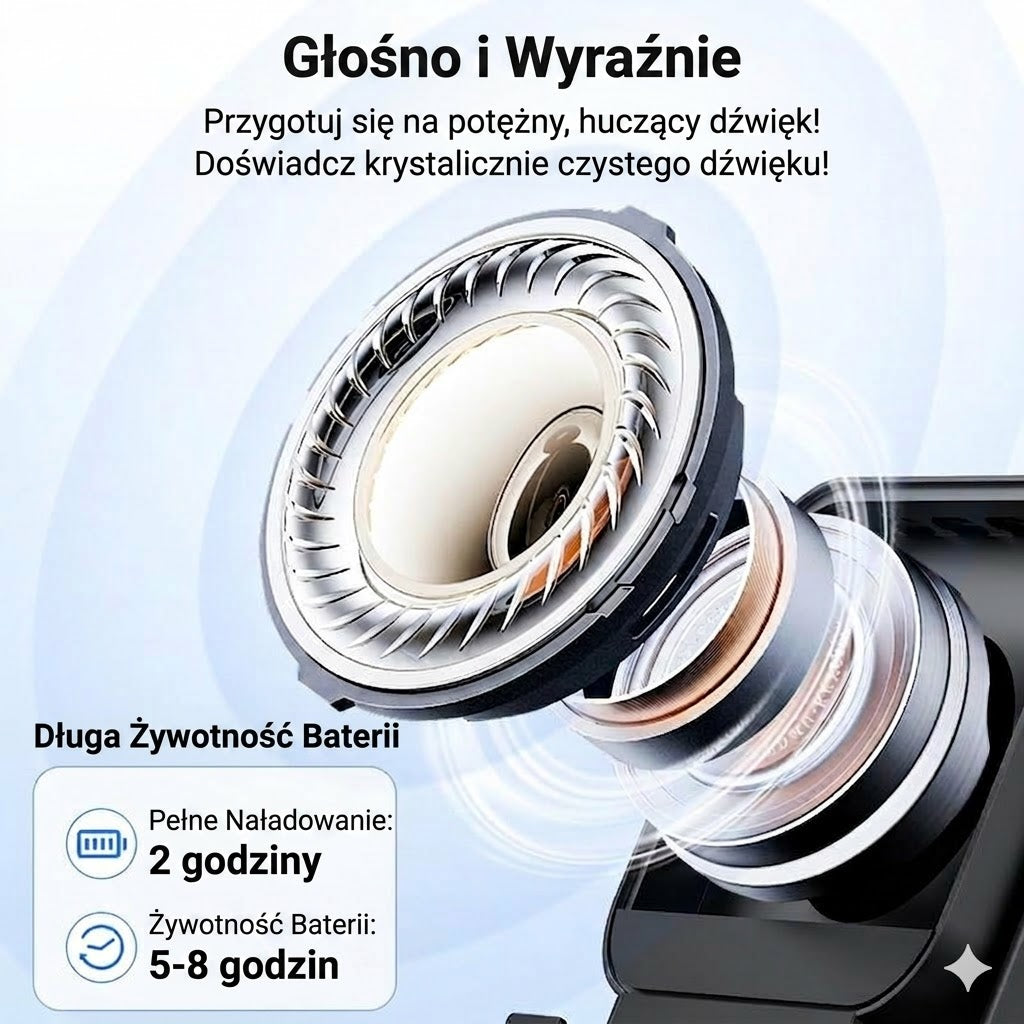 Bezprzewodowy głośnik indukcyjny z uchwytem na telefon