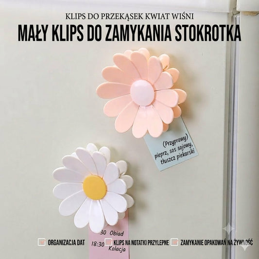 🌼 Klipsy zamykające w kształcie kwiatów – do przechowywania przekąsek i żywności (4 sztuki)