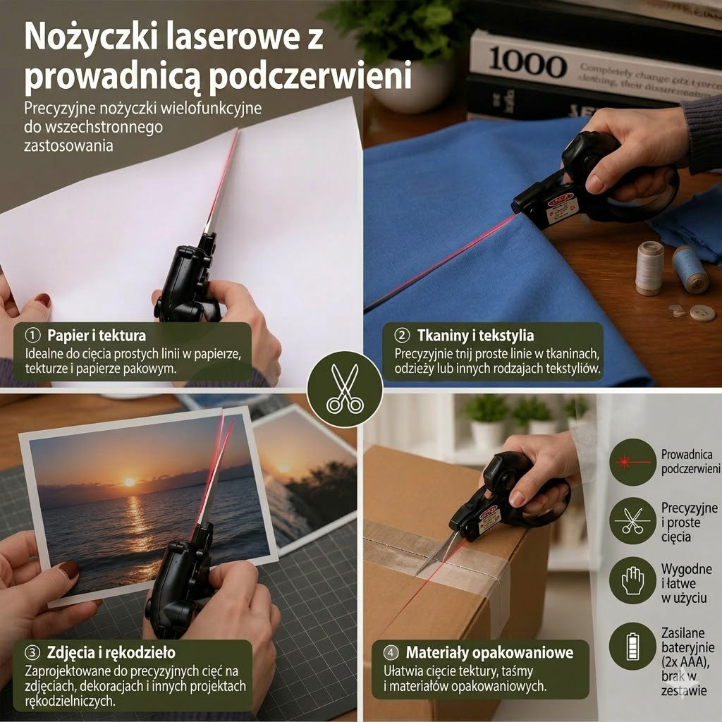 Nożyczki laserowe na podczerwień — precyzyjne cięcie do szycia i rękodzieła