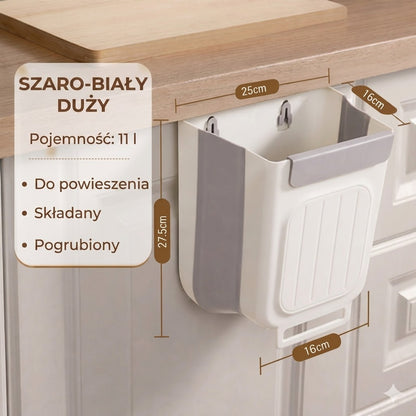 Oszczędzający miejsce składany kosz na śmieci