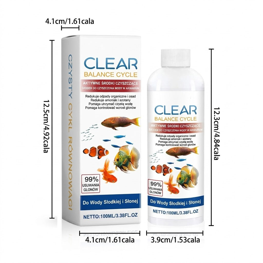 Silny klarownik wody do akwarium – 100 ml – Do mętnej wody