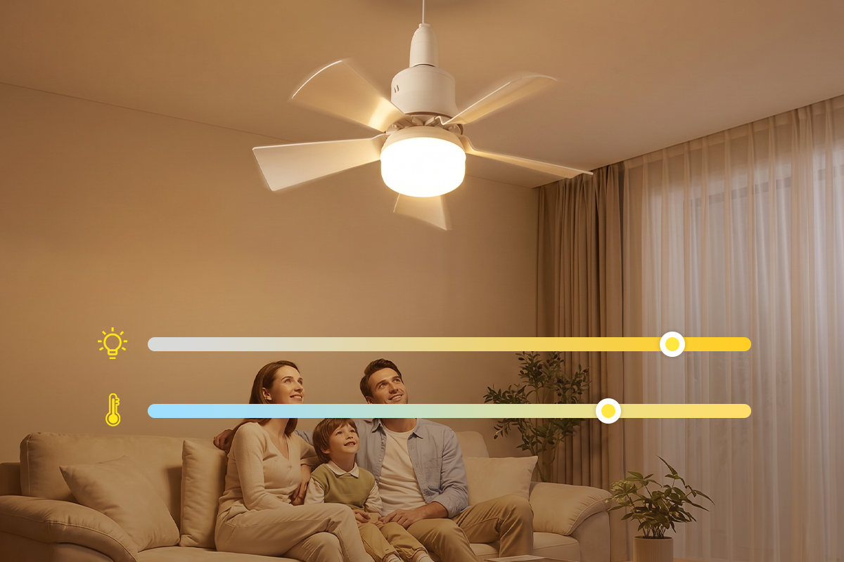 Wentylator sufitowy z lampą LED 2 w 1 - z pilotem