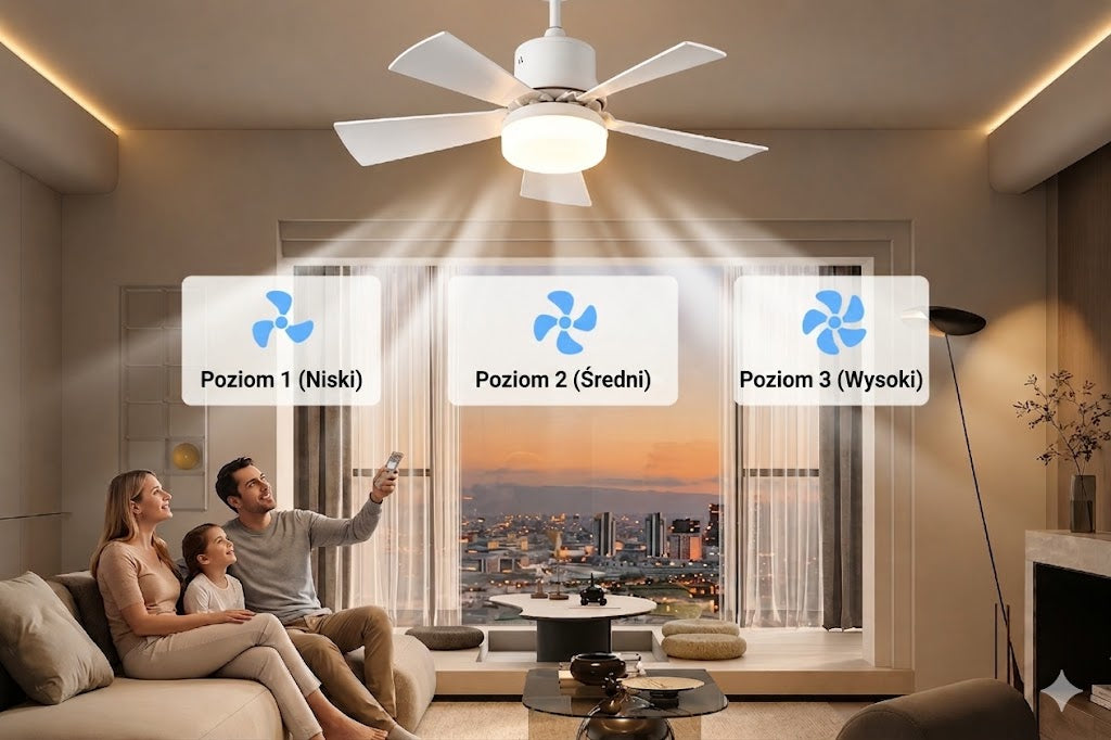 Wentylator sufitowy z lampą LED 2 w 1 - z pilotem