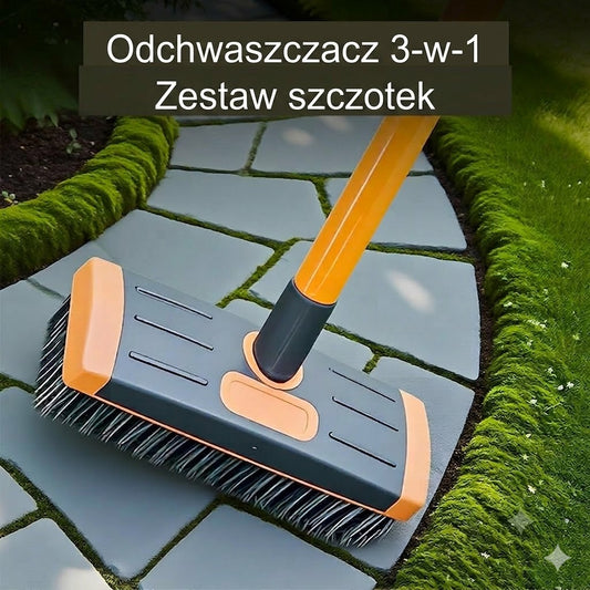 🧹 Zestaw szczotek do szczelin — narzędzie ogrodnicze 3 w 1, idealne na podwórka i podjazdy
