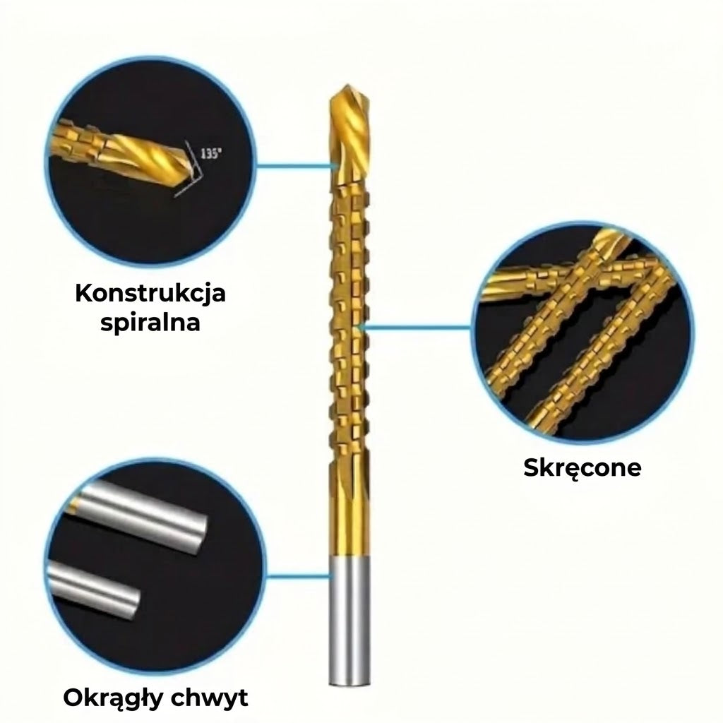 Zestaw wierteł tytanowych HSS – Trwałe wiertła do drewna， plastiku i metalu