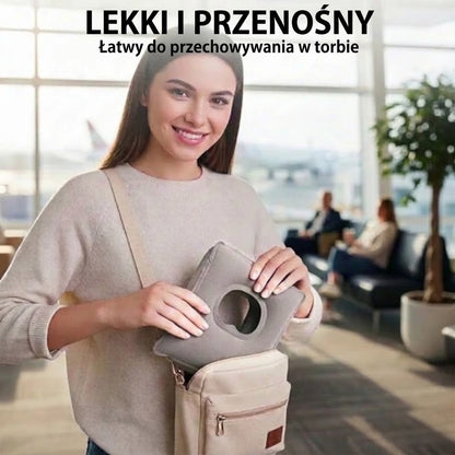Dmuchana ergonomiczna poduszka podróżna – Kompaktowa i przenośna poduszka pod szyję do samolotu, pociągu i samochodu