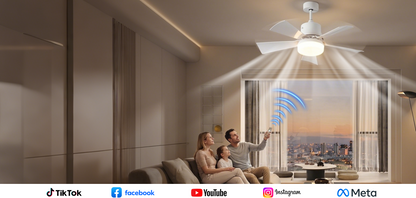 Wentylator sufitowy z lampą LED 2 w 1 - z pilotem