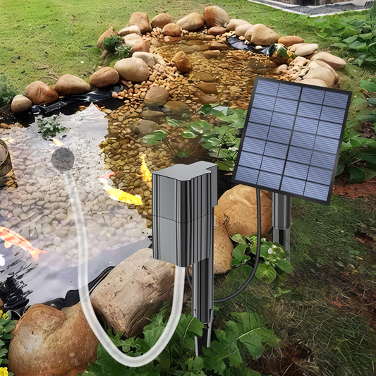 Solarna pompa tlenowa wbijana w ziemię / Napowietrzacz do stawu