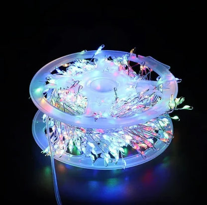 Lampki LED na drucie miedzianym z efektem skupiska
