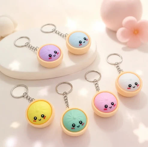 Uroczy świecący brelok Baozi z mini parowarem