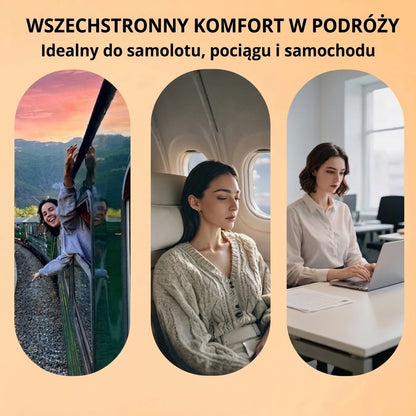 Dmuchana ergonomiczna poduszka podróżna – Kompaktowa i przenośna poduszka pod szyję do samolotu, pociągu i samochodu