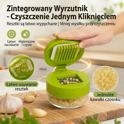 Kompaktowa wyciskarka do czosnku z pojemnikiem