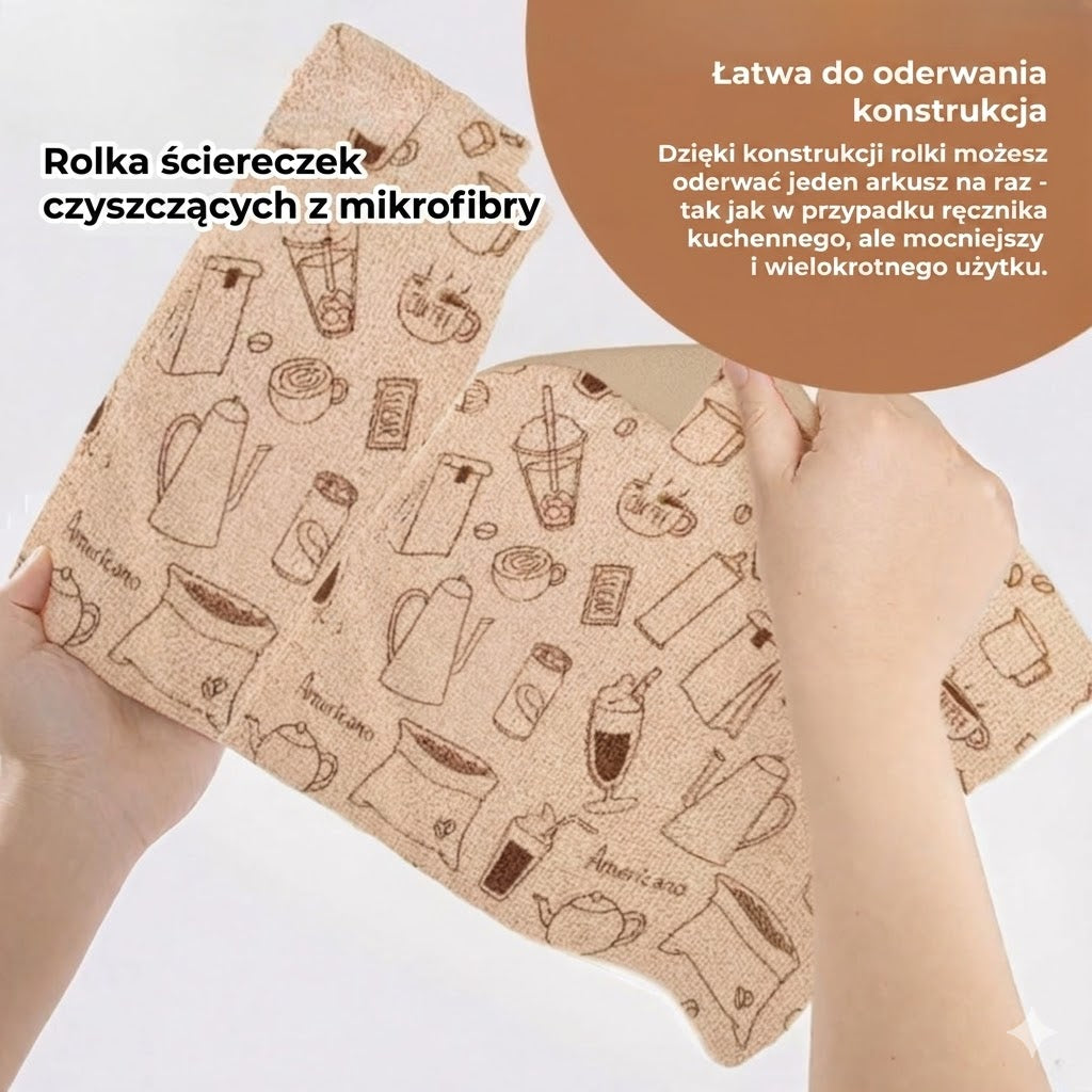 Ściereczki z mikrofibry wielokrotnego użytku w rolce – Ściereczki zrywane