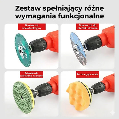 Zestaw adapterów – z wiertarki na szlifierkę
