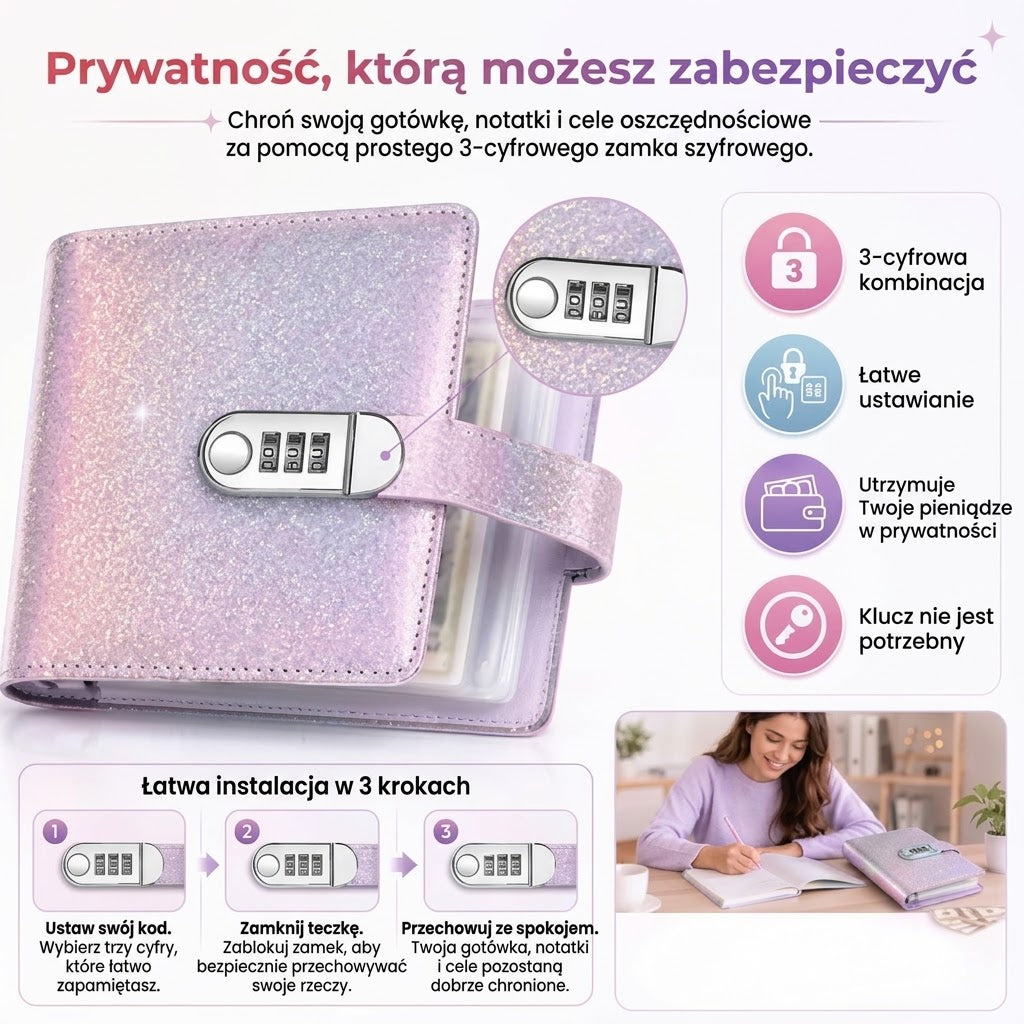 Organizer budżetowy z zamkiem na szyfr