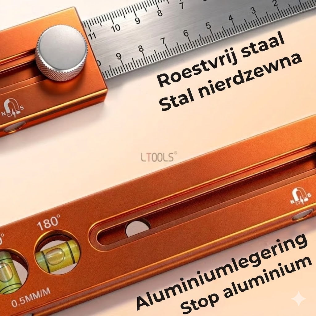 Wielofunkcyjny głębokościomierz z poziomicą - narzędzie pomiarowe do drewna i DIY