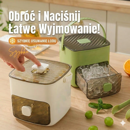 Silikonowa foremka do lodu z pokrywką – wyciskany kubek do lodu z uchwytem