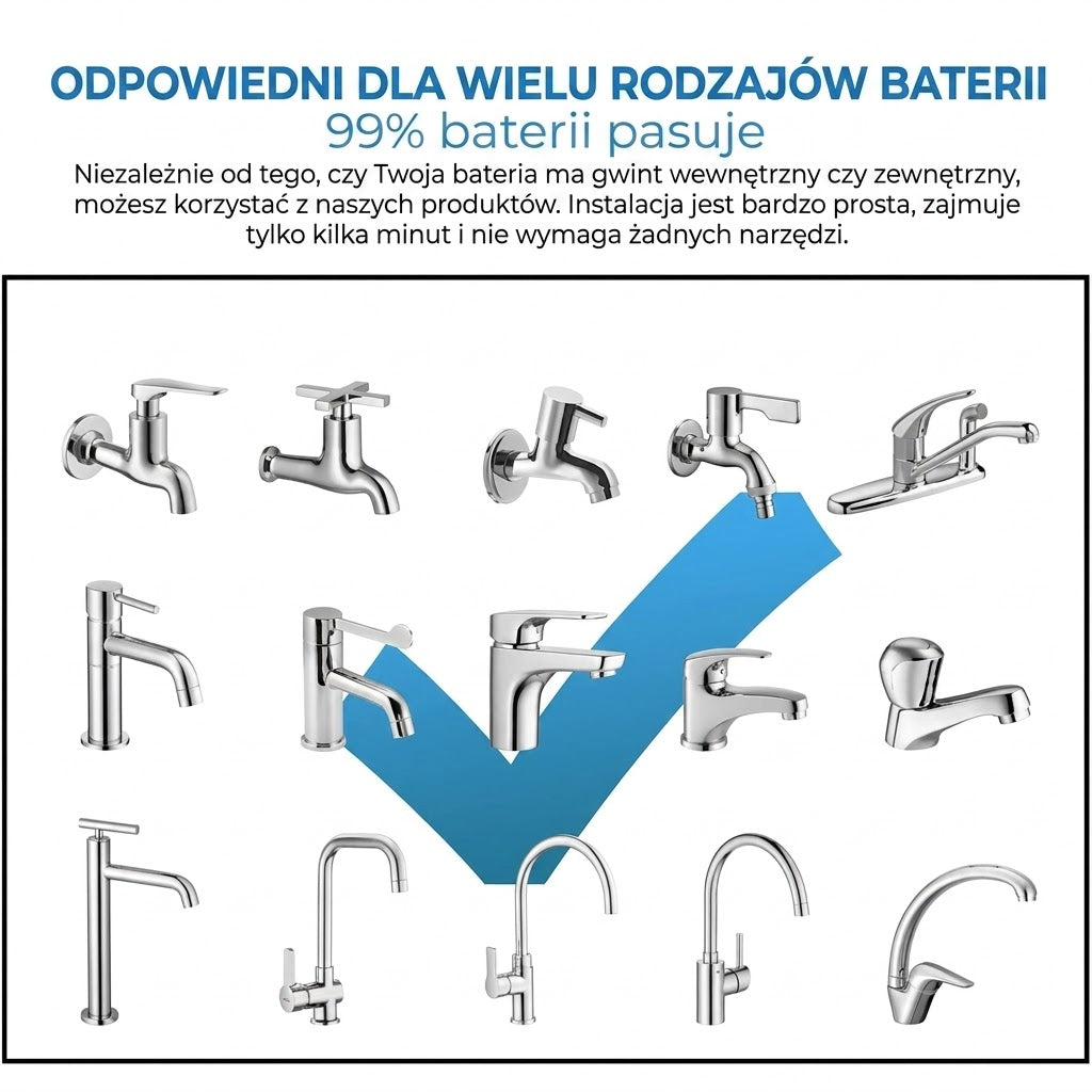 Końcówka do kranu kuchennego - przedłużka oszczędzająca wodę