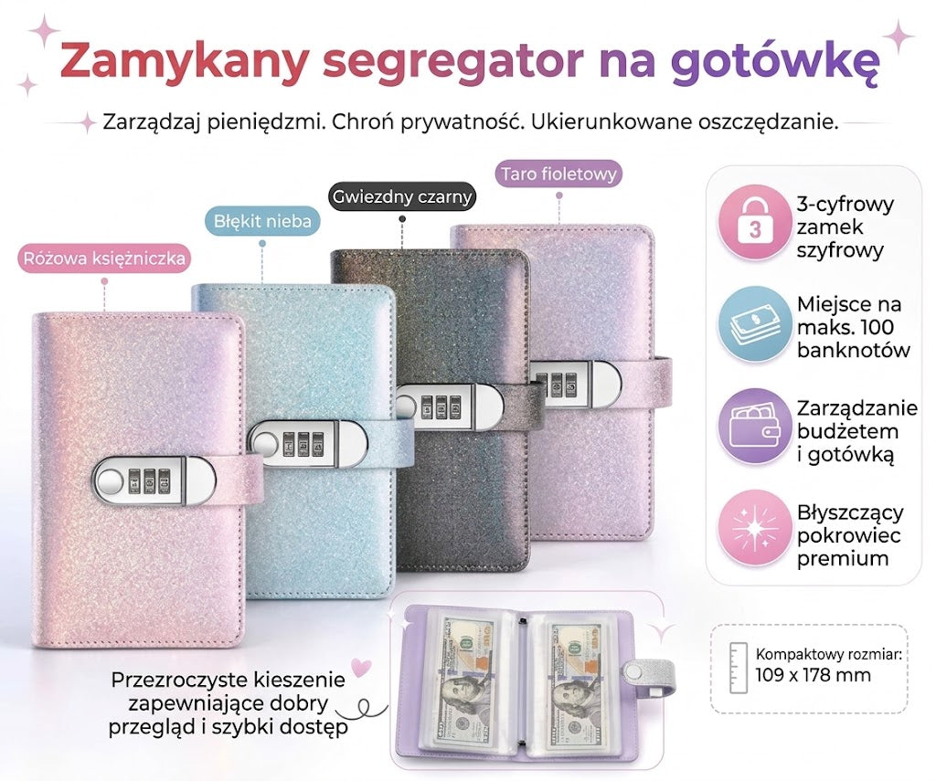 Organizer budżetowy z zamkiem na szyfr