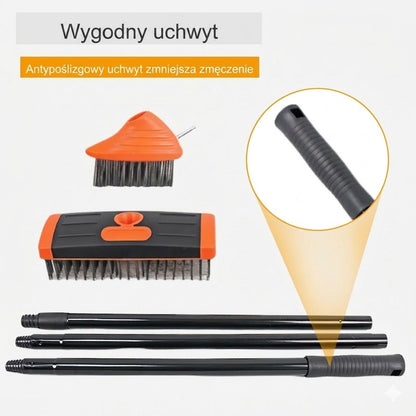 🧹 Zestaw szczotek do szczelin — narzędzie ogrodnicze 3 w 1, idealne na podwórka i podjazdy