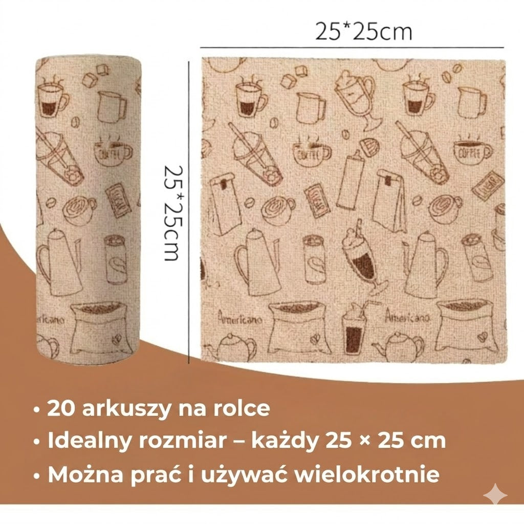 Ściereczki z mikrofibry wielokrotnego użytku w rolce – Ściereczki zrywane