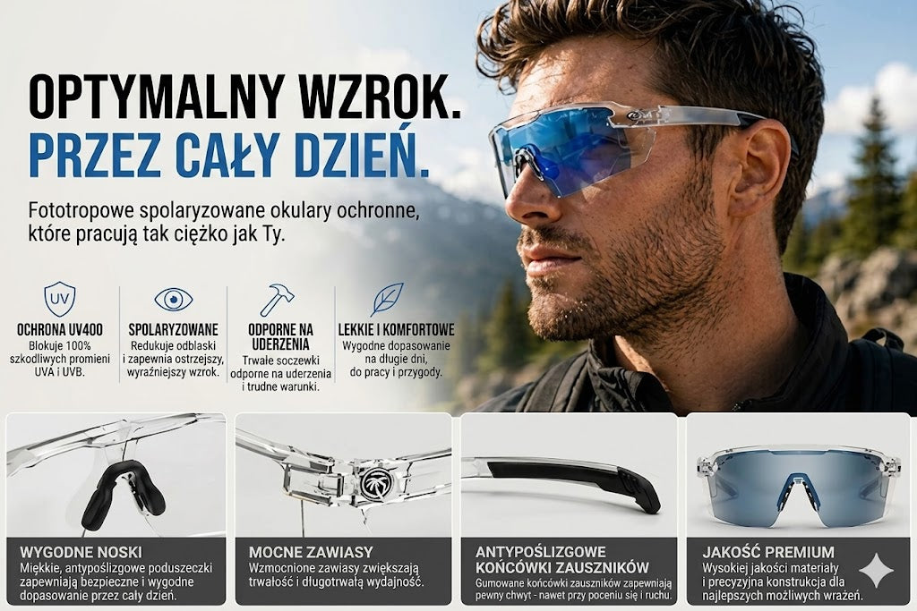 Okulary rowerowe - Okulary przeciwsłoneczne z soczewkami adaptacyjnymi
