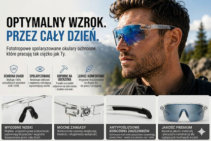 Okulary rowerowe - Okulary przeciwsłoneczne z soczewkami adaptacyjnymi