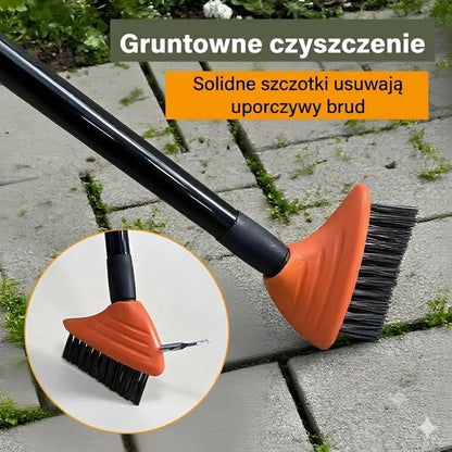 🧹 Zestaw szczotek do szczelin — narzędzie ogrodnicze 3 w 1, idealne na podwórka i podjazdy