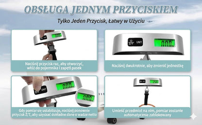 Przenośna waga bagażowa z wyświetlaczem LCD