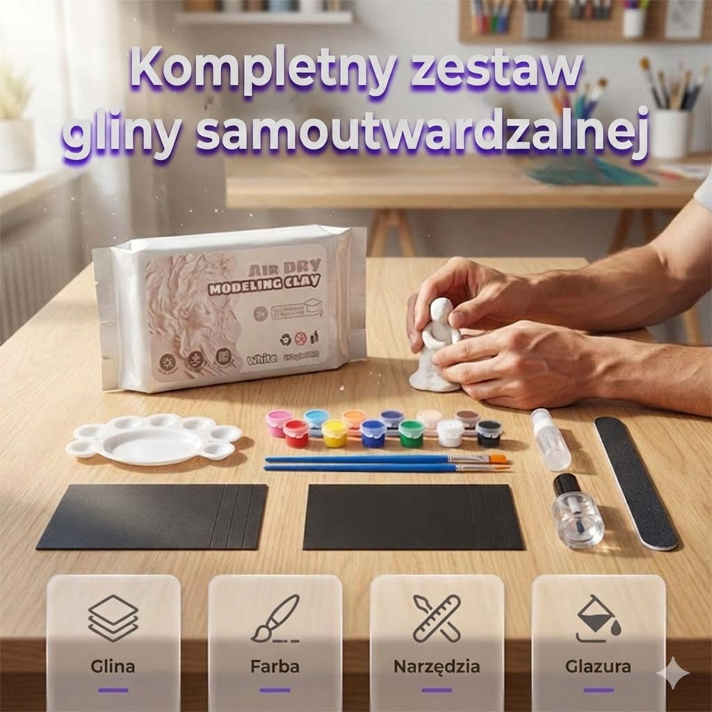 Zestaw gliny wysychającej na powietrzu