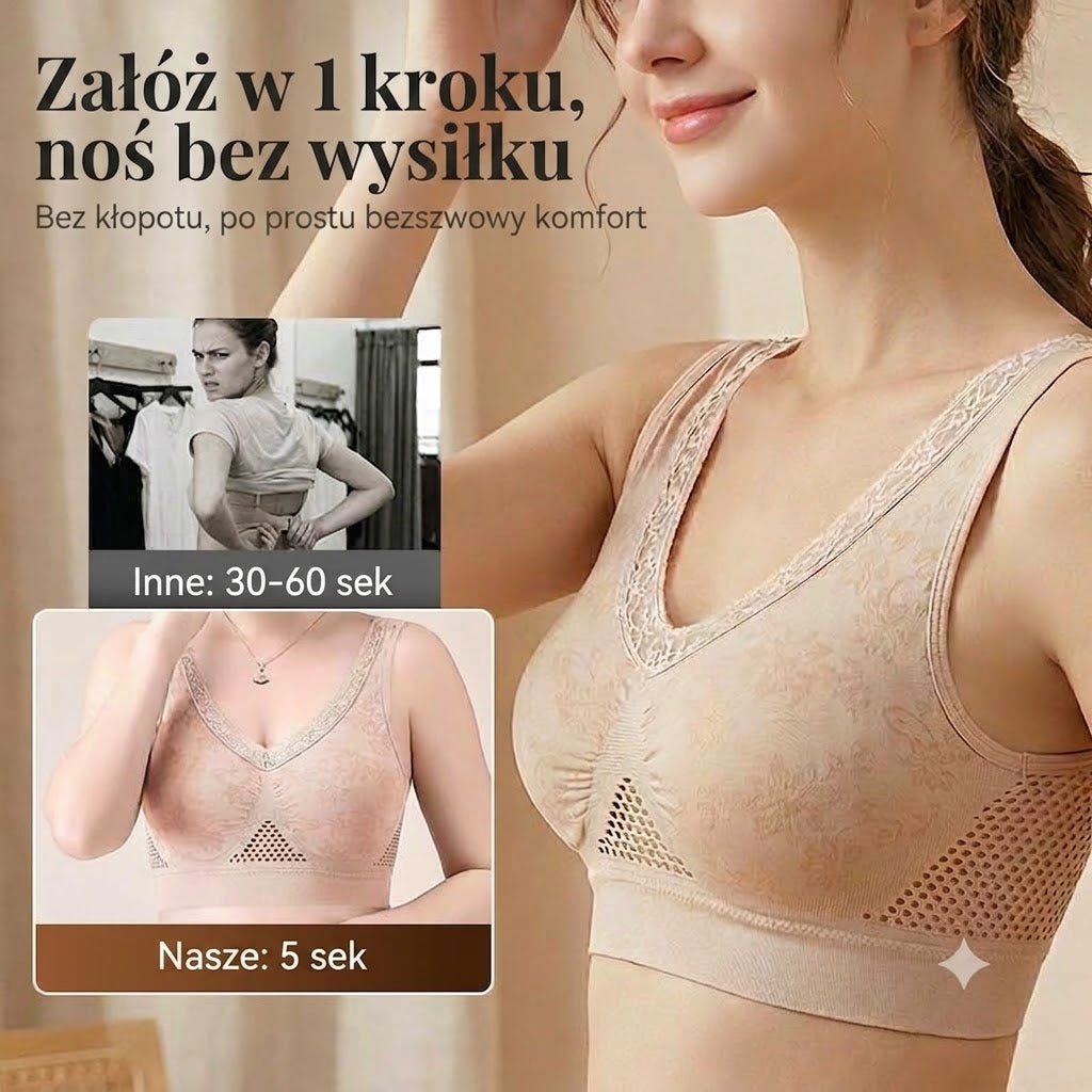 Wygodny biustonosz modelujący bez zapięcia – czysta bawełna