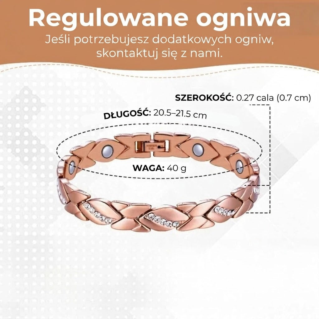 Miedziana bransoletka magnetyczna