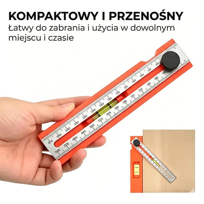 Wielofunkcyjny głębokościomierz z poziomicą - narzędzie pomiarowe do drewna i DIY