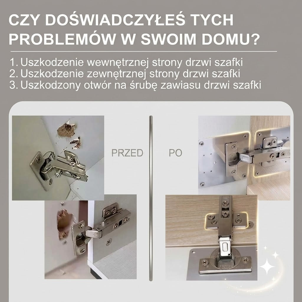 Zestaw do naprawy zawiasów szafkowych