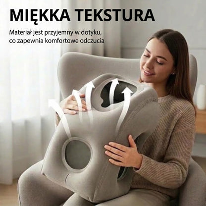 Dmuchana ergonomiczna poduszka podróżna – Kompaktowa i przenośna poduszka pod szyję do samolotu, pociągu i samochodu