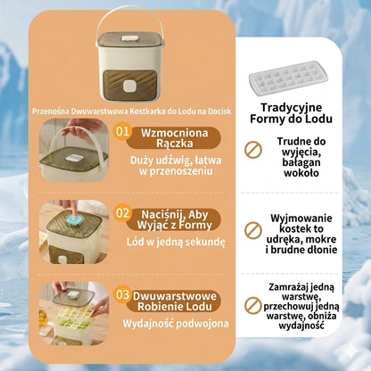 Silikonowa foremka do lodu z pokrywką – wyciskany kubek do lodu z uchwytem