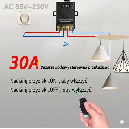 💥Bezprzewodowy zestaw pilota i odbiornika – Uniwersalny – Plug & Play – Bez kabli⚡