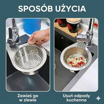 Sitko do zlewu w kształcie łabędzia ze stali nierdzewnej (2 sztuki)