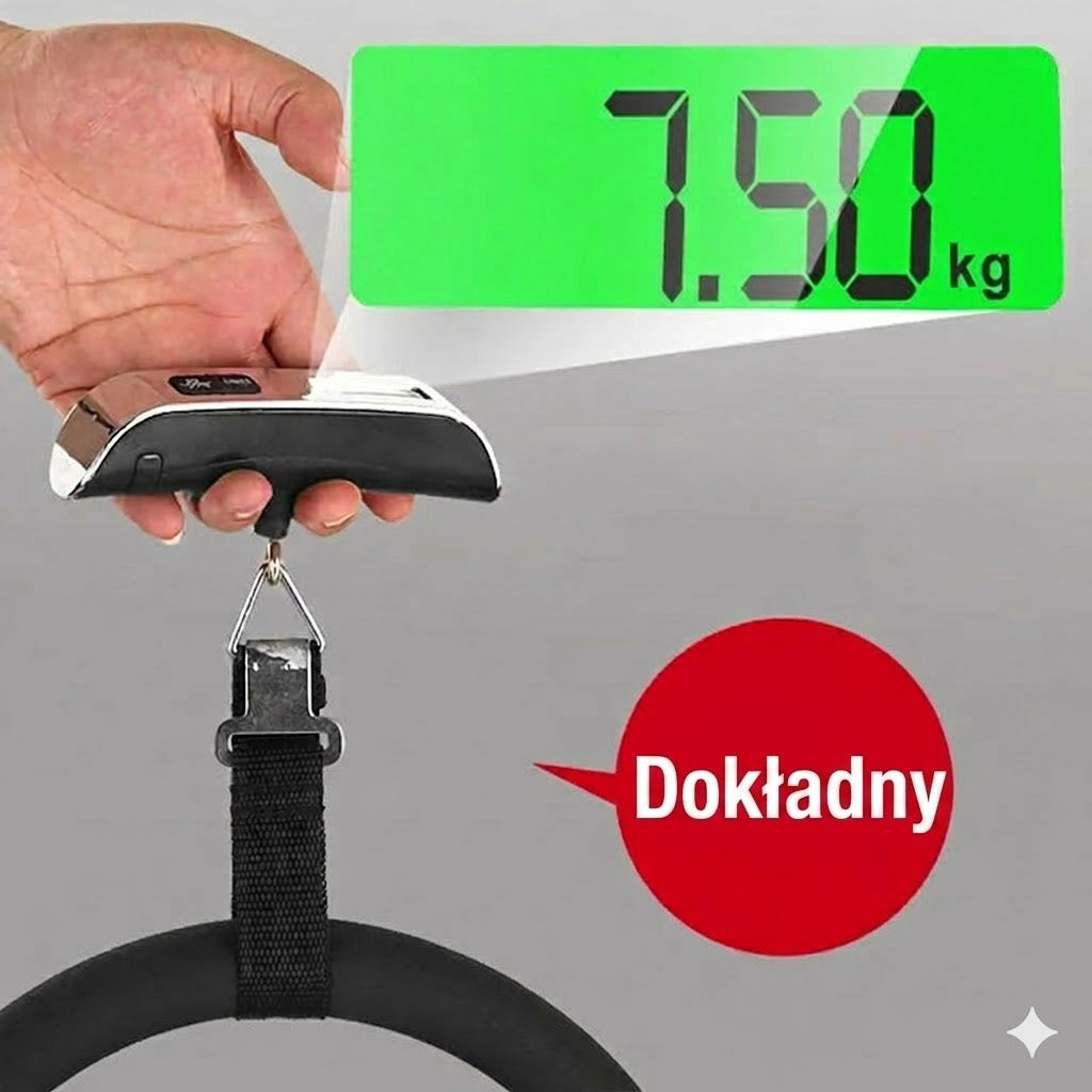 Przenośna waga bagażowa z wyświetlaczem LCD