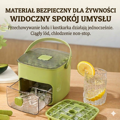 Silikonowa foremka do lodu z pokrywką – wyciskany kubek do lodu z uchwytem