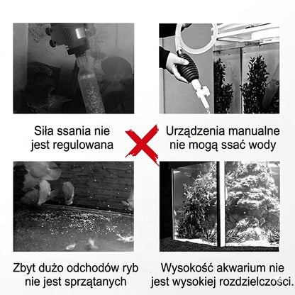 Elektryczny odmulacz do akwarium i zmieniacz wody – urządzenie do czyszczenia dna 3 w 1 – z funkcją filtrowania