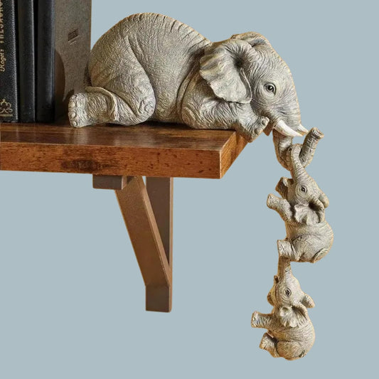 Żywiczna figurka w kształcie słonia — symbolizuje silne więzi rodzinne