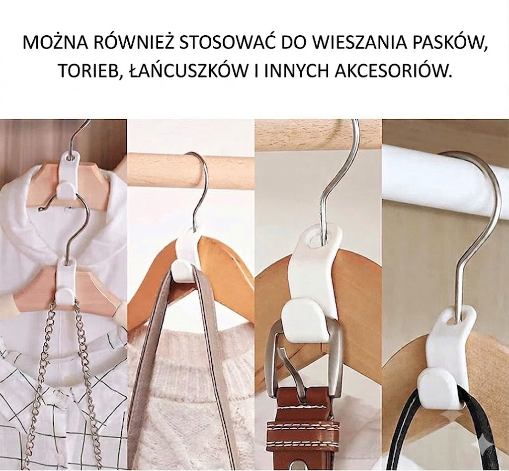 Oszczędzające miejsce haczyki na wieszaki ubraniowe (Zestaw 12 sztuk)