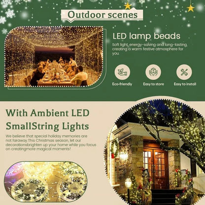 Lampki LED na drucie miedzianym z efektem skupiska